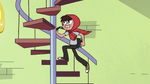 S3E37 Marco running up a flight of stairs