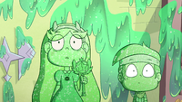 S2E1 Star and Marco covered in green goo