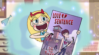 S2E4 Star holding a Love Sentence poster