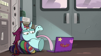 S3E35 Pony Head turns laptop on with her tongue