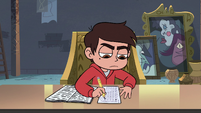 S3E32 Marco quickly filling in the Scantron sheet