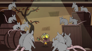 S2E8 Ludo completely surrounded by bar rats