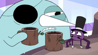 S3E26 Narwhal giving a mug of punch to Spider