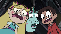 S3E20 Star and her friends looking down at Rich