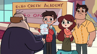 S3E13 Marco holding an exchange student contract