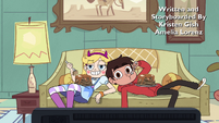 S4E27 Star and Marco eating on the couch