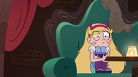 S4E36 Star Butterfly sulking in a tavern chair