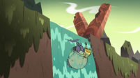 S3E3 Ludo goes over the edge of a waterfall