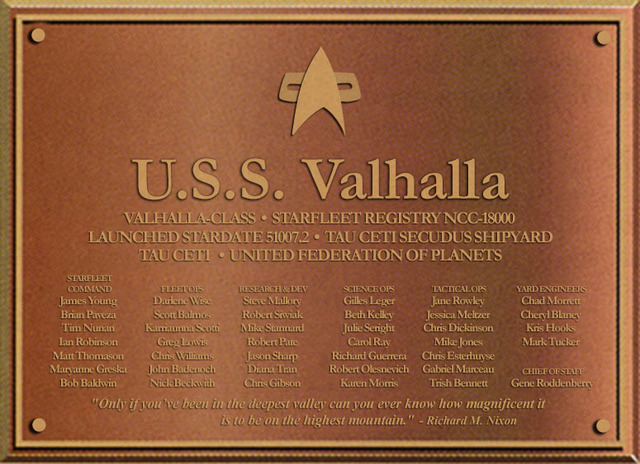 Dedication Plaque Valhalla