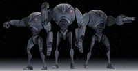 The B2 lineup from left to right:B2 Super Battle Droid, another B2 Super Battle Droid, and a 