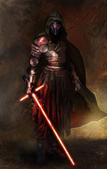 Darth Revan, Wielding his Crossguard - By: Christian Lonsdale