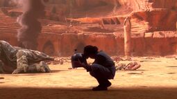 Young Fett on Geonosis