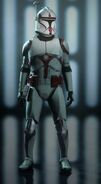 A clone trooper officer Shocktrooper variant