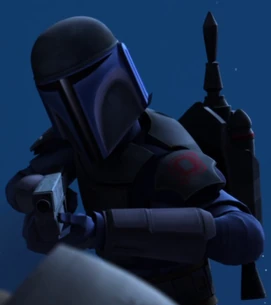 A Mandalorian commando