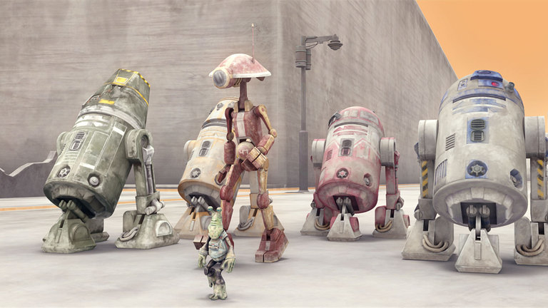 The squad was made up of the Republic's best droids, including R2-D2, ...
