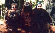 Davis with his sister Kim on set of Return of the Jedi.