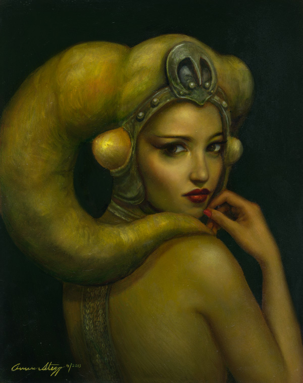 Lola was a perky and talkative female Twi'lek dancer who went to Darks...