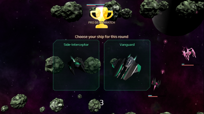 Deathmatch starting screen: Choose your ship for this round. Deathmatch starting screen: Choose your ship for this round.