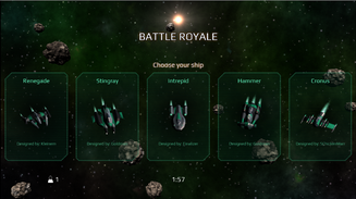 The Battle Royale ship selection screen