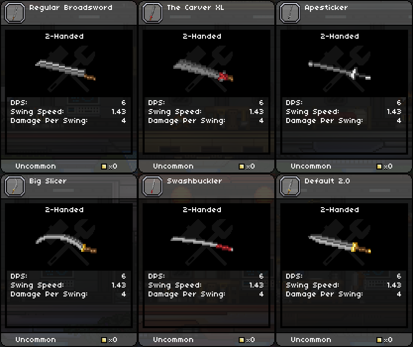 starbound weapons