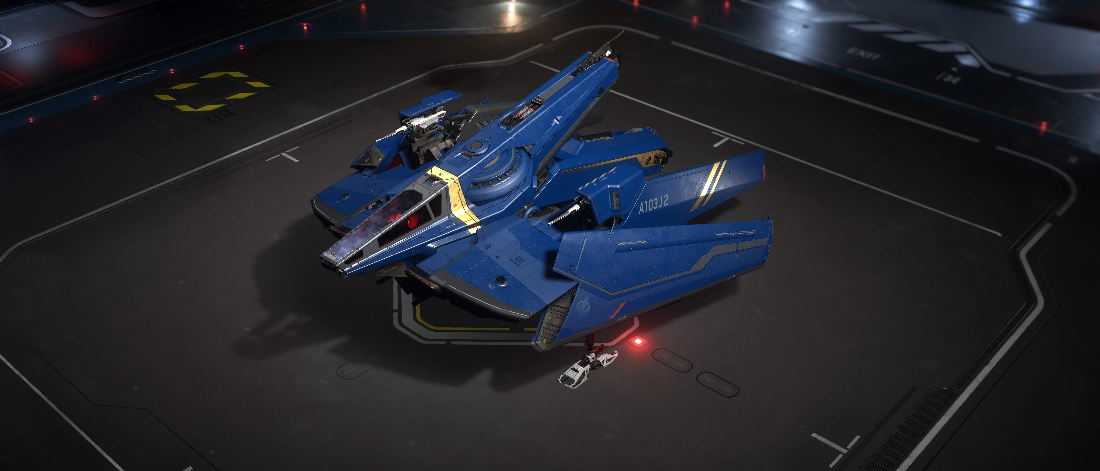 Hawk - Invictus Blue and Gold Paint | Star Citizen Wiki | Fandom