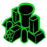 Cartooned building wireframe