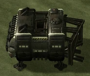 A civilian hut under construction.