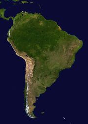 Mapa ortográfico de Sudamérica
