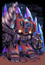 The  Signature Pixel card of the , in front of a mineral outcropping