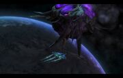 Void Seeker approaches Kerrigan's leviathan