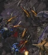 A swarm of zerglings in StarCraft II