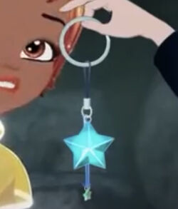 Vega holding the Keychain
