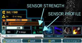 Sensor panel screenshot