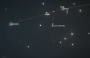 Location of Tau Ceti on Star Map