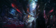 Arte conceptual del interior de Neón