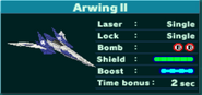 The Arwing II's specifications in the Pilot gallery.