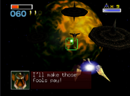 A Killer Bee appears while Andross taunts Star Fox.