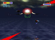 The Arwing at Corneria in Star Fox 64.