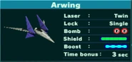An example of a ships shield gauge in Star Fox Command. Different ships each sport a different health capacity.