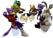 Team Star Fox play a multiplayer game