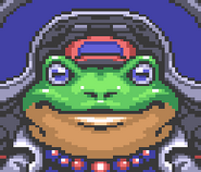 Slippy as he would have appeared on the Communications Channel in Star Fox 2.