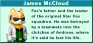 James McCloud's pilot biography in Star Fox Command.
