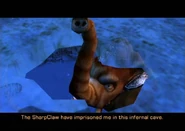 Garunda Te trapped in an ice cave by the SharpClaw.