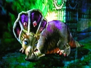 The Queen within her shelter.