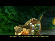 The Mother ThornTail begs Fox to save her eggs.