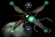The Meteo Crusher's weapons are designed to destroy Asteroids. The Star Fox 64 3D boss role references this.