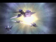 The Arwings escape the explosion that imploded the Homeworld, wiping the Aparoids out from existence.