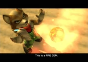 Fox collects the Fire Gem.