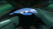 The Arwing's dashboard in Star Fox: Assault.