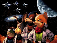 El equipo Star Fox en Star Fox Command. Esta es una fotografía que tiene un parecido a la del original juego de SNES